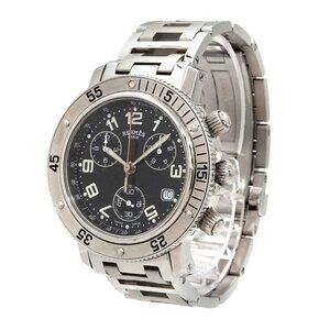 HERMES Clipper diver Chronograph CL2.910 Date Black Dial Mens Watch 90278787